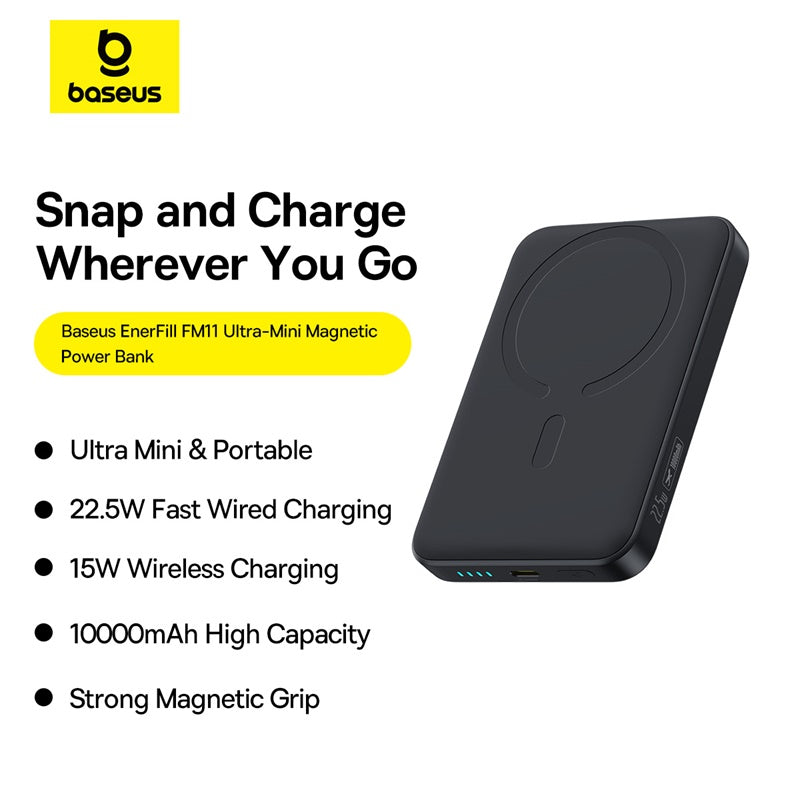 OS-Baseus EnerFill FM11 Ultra-Mini Magnetic Power Bank 10000mAh 22.5W