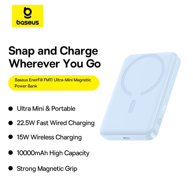 OS-Baseus EnerFill FM11 Ultra-Mini Magnetic Power Bank 10000mAh 22.5W