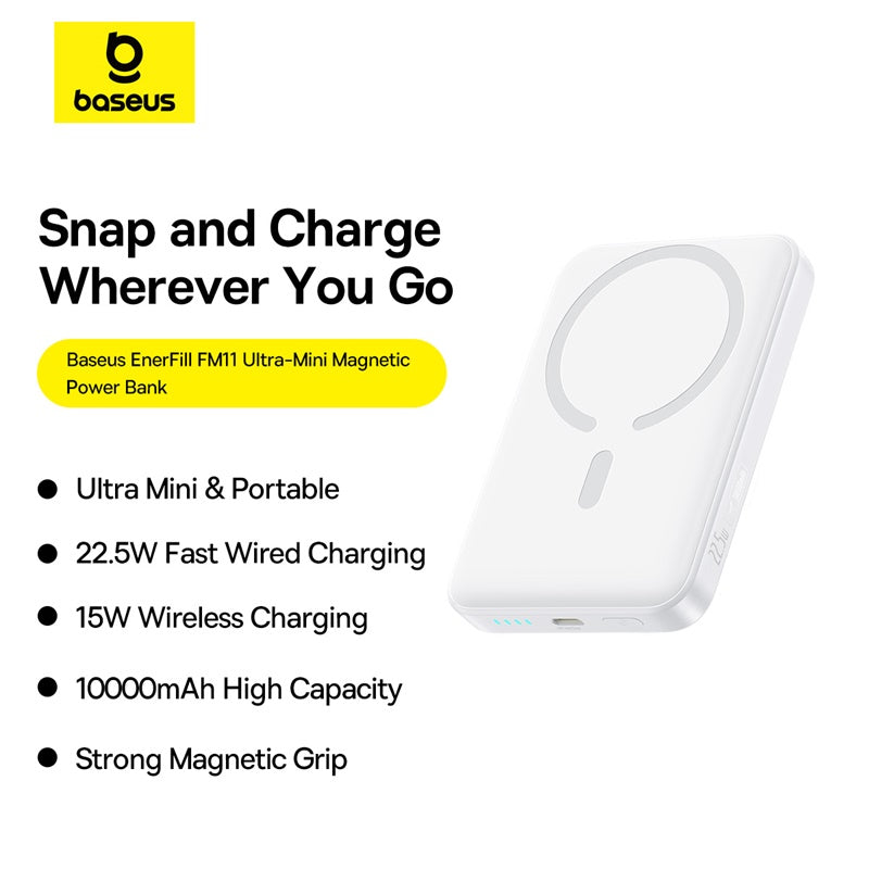 OS-Baseus EnerFill FM11 Ultra-Mini Magnetic Power Bank 10000mAh 22.5W
