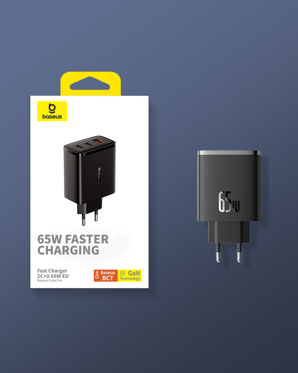 Baseus Cube Pro 3 Ports Fast Charger 65W