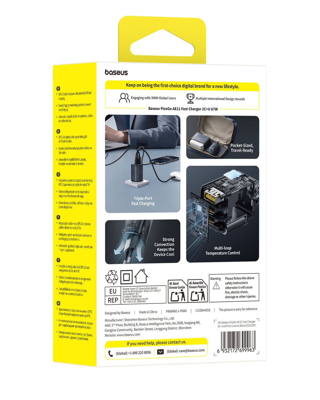 Baseus PicoGo AE11 Fast Charger 2C+U 67W