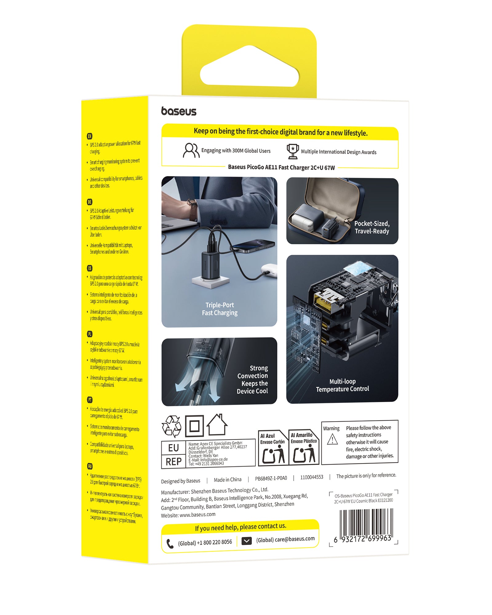 Baseus PicoGo AE11 Fast Charger 2C+U 67W
