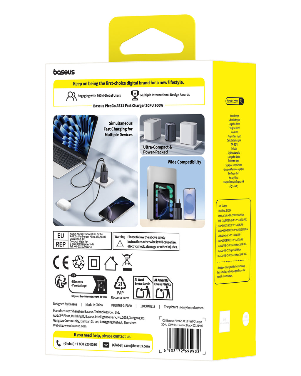 Baseus PicoGo AE11 Fast Charger 2C+U 100W