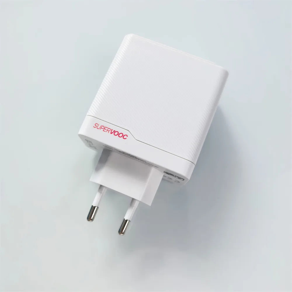 100W Dual Port EU Fast Travel Charger SuperVOOC Best for OPPO Find Reno/OnePlus /Realme Pro GT