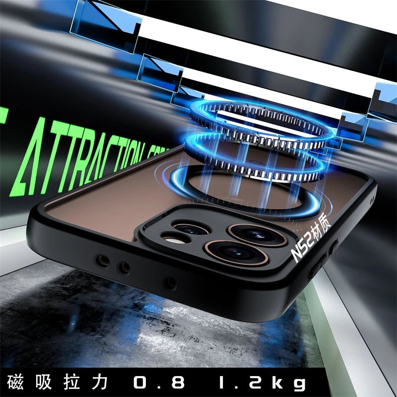 OPPO Reno 15F/FS Magnetic MagSafe 360 Holder Ring Back Cover Matte Transparent Shell Bumper