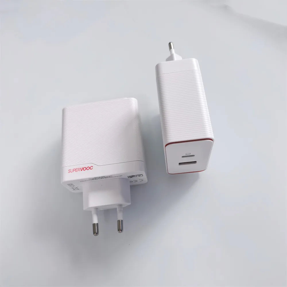 100W Dual Port EU Fast Travel Charger SuperVOOC Best for OPPO Find Reno/OnePlus /Realme Pro GT