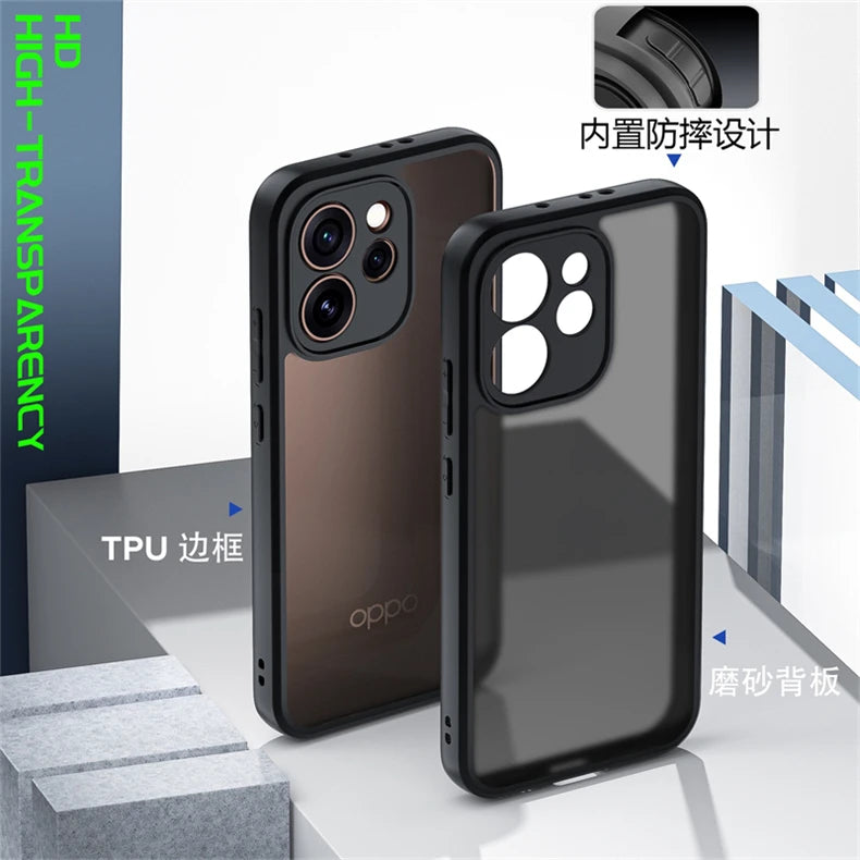 OPPO Reno 15F/FS Magnetic MagSafe 360 Holder Ring Back Cover Matte Transparent Shell Bumper