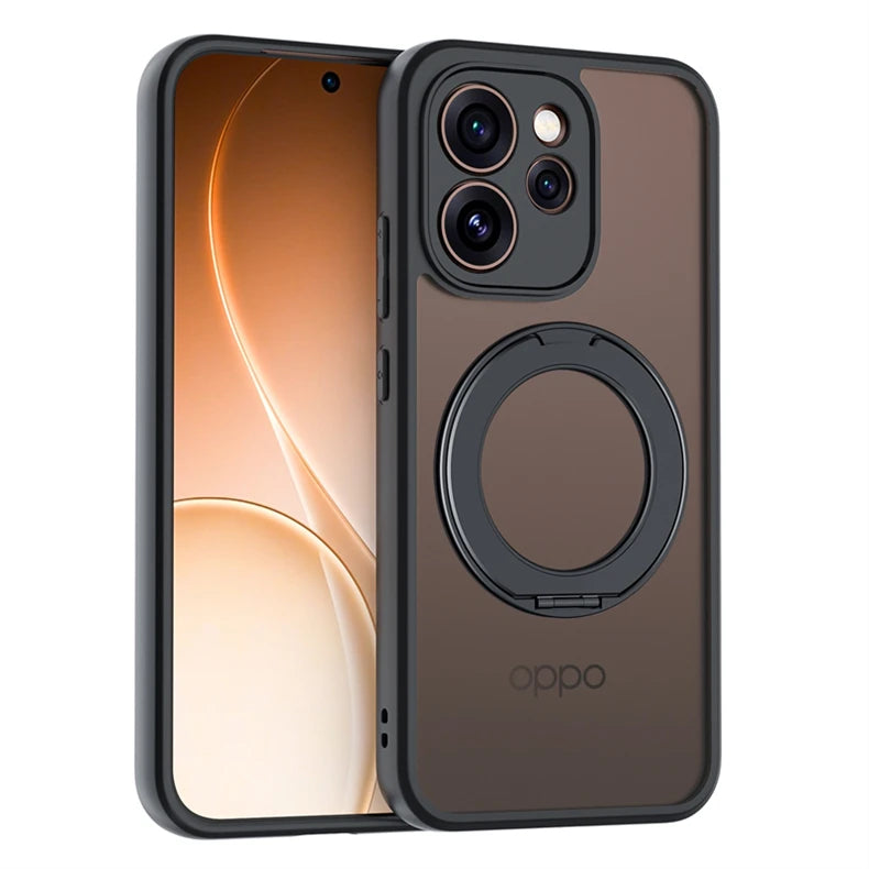 OPPO Reno 15F/FS Magnetic MagSafe 360 Holder Ring Back Cover Matte Transparent Shell Bumper